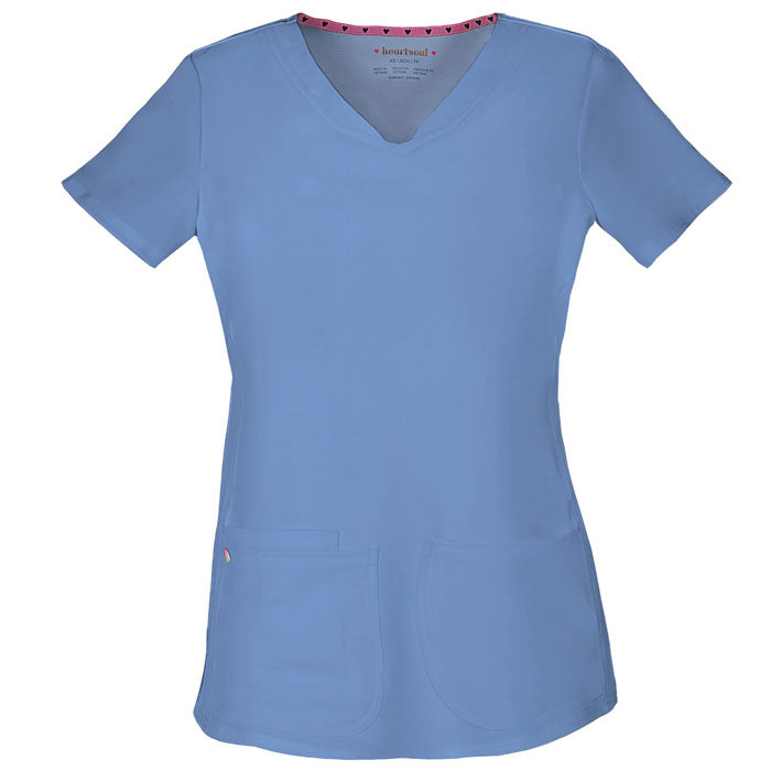 HeartSoul (Break on through)Women's Pitter-Pat V-Neck Solid Scrub Top