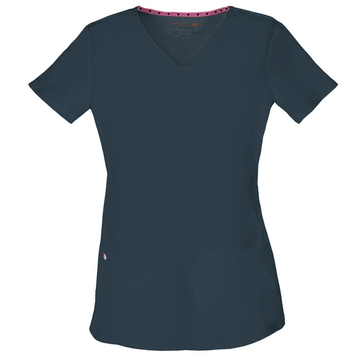 HeartSoul (Break on through)Women's Pitter-Pat V-Neck Solid Scrub Top