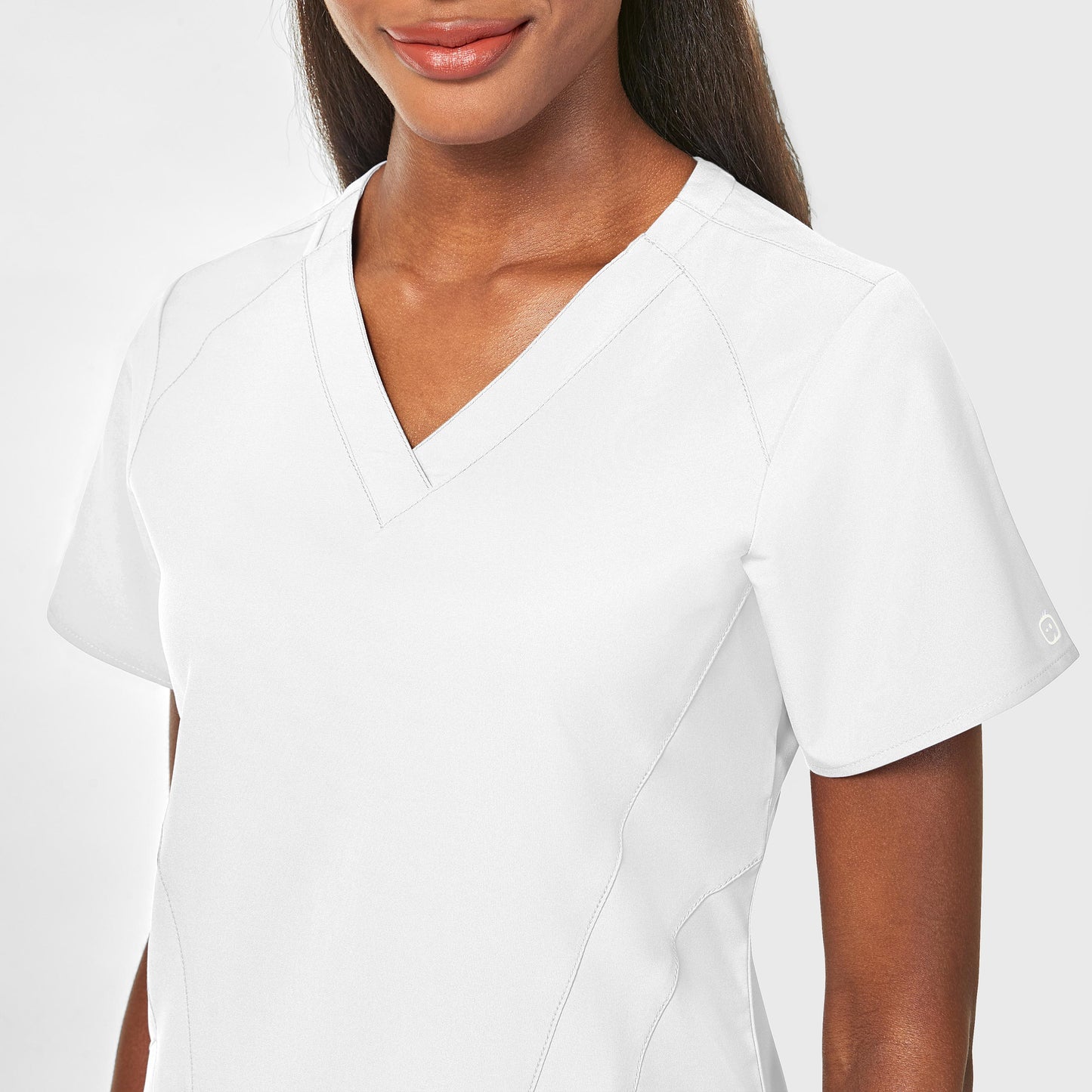 W123 Women's Stylized V-Neck Scrub Top by WonderWink
