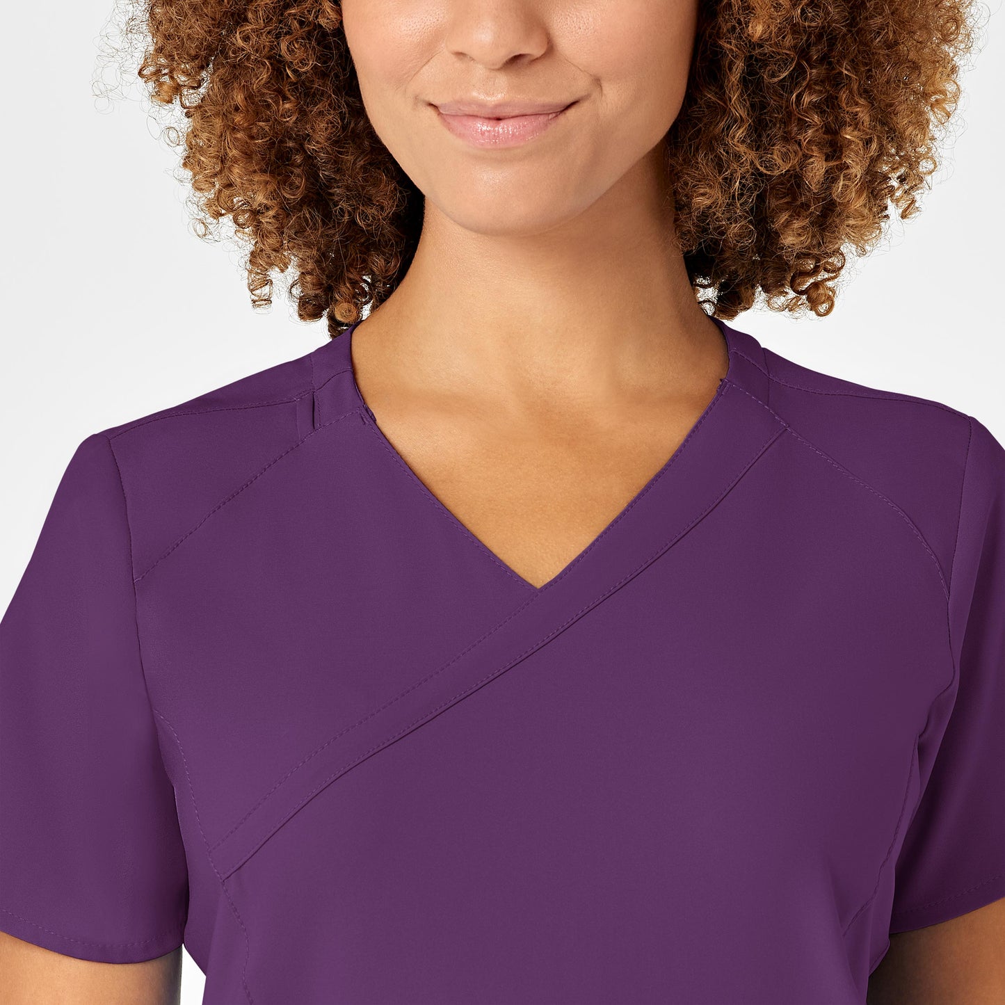 W123 Women's Mock Wrap Scrub Top by WonderWink