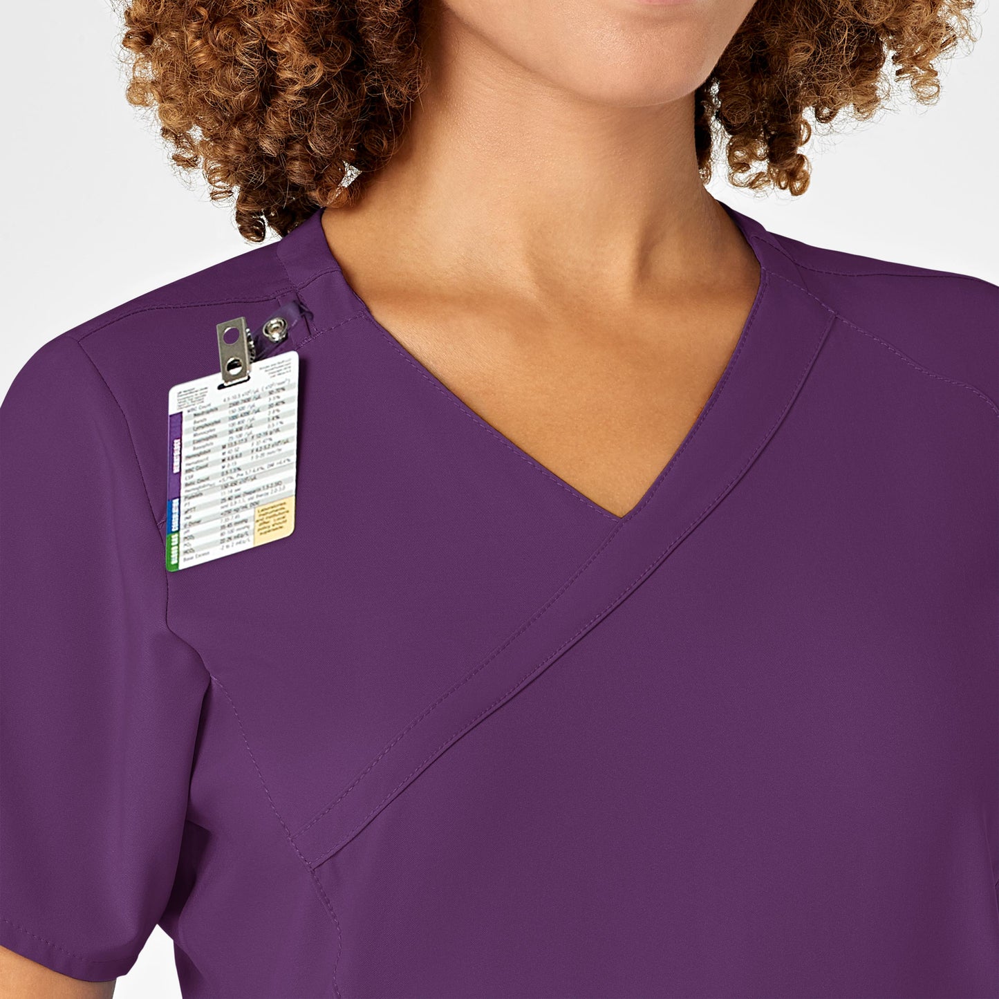 W123 Women's Mock Wrap Scrub Top by WonderWink