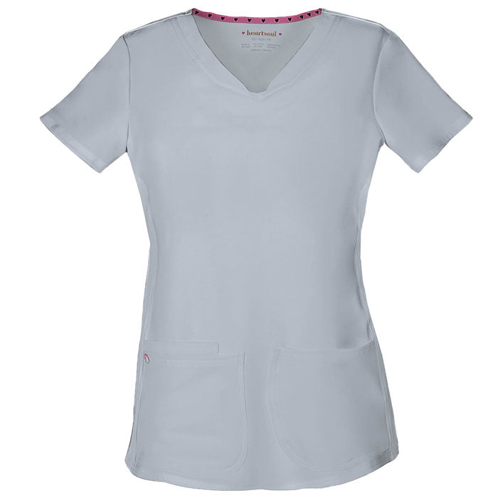 HeartSoul (Break on through)Women's Pitter-Pat V-Neck Solid Scrub Top