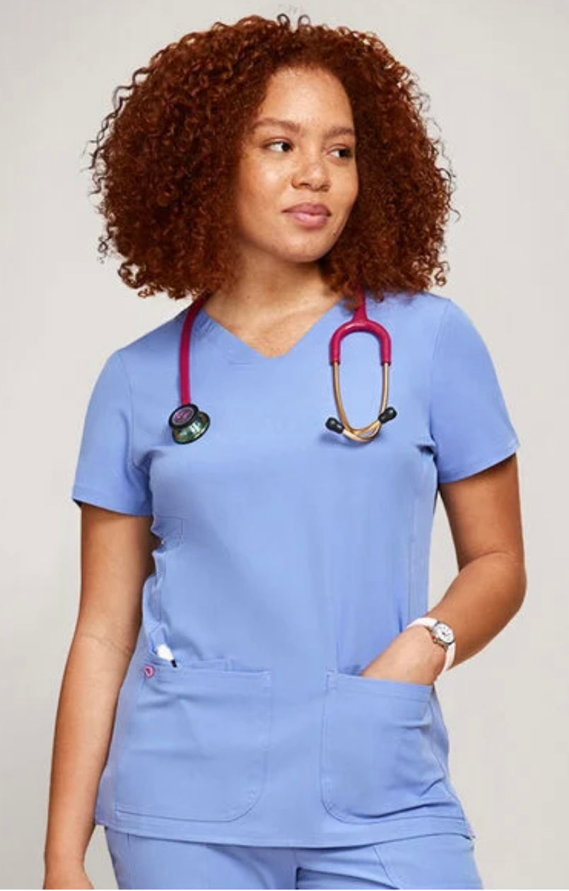 HeartSoul (Break on through)Women's Pitter-Pat V-Neck Solid Scrub Top