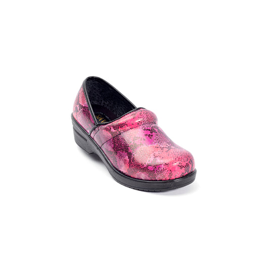 Savvy Brandy Nursing Shoe in Pink Serpent