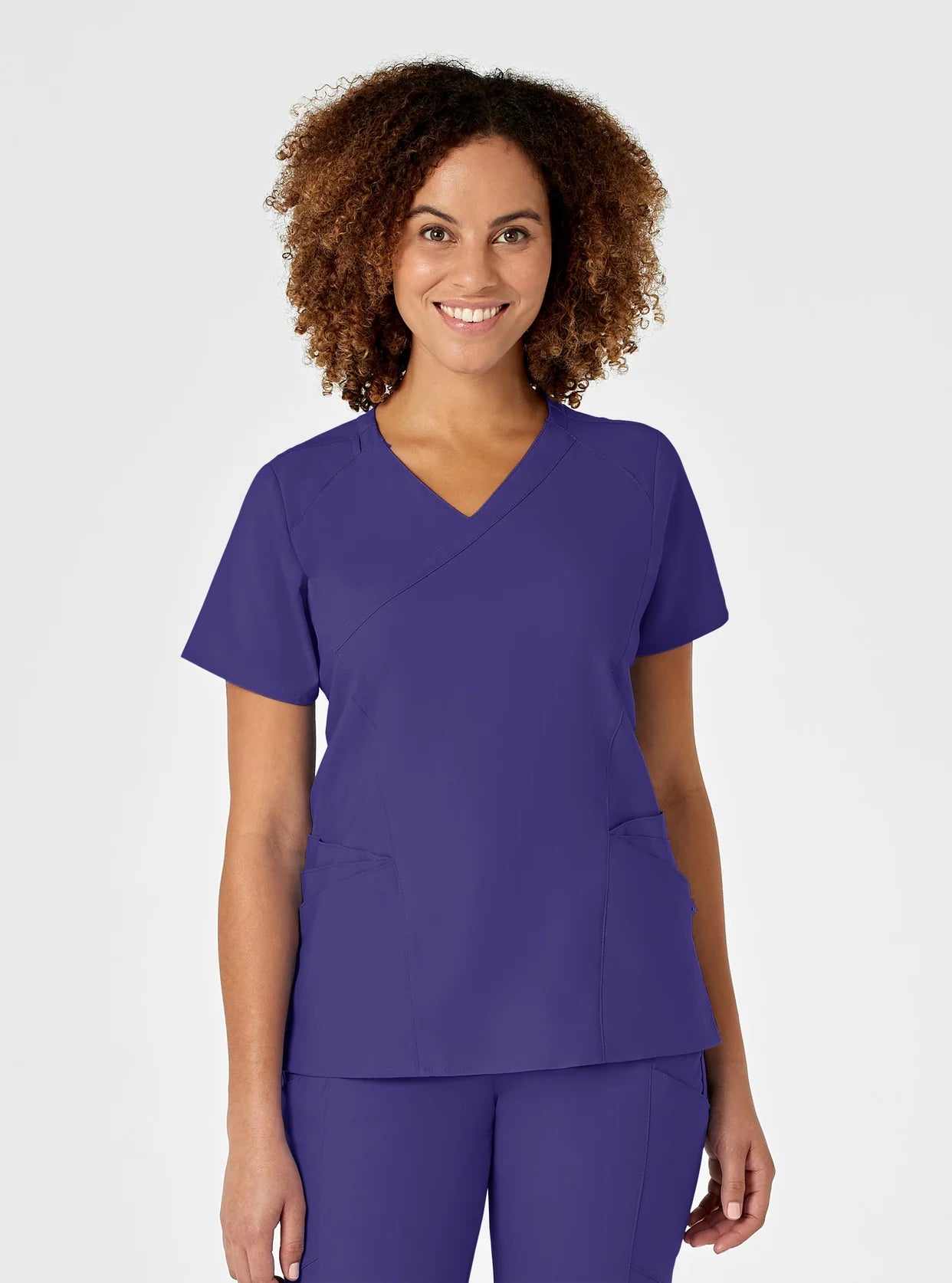 W123 Women's Mock Wrap Scrub Top by WonderWink