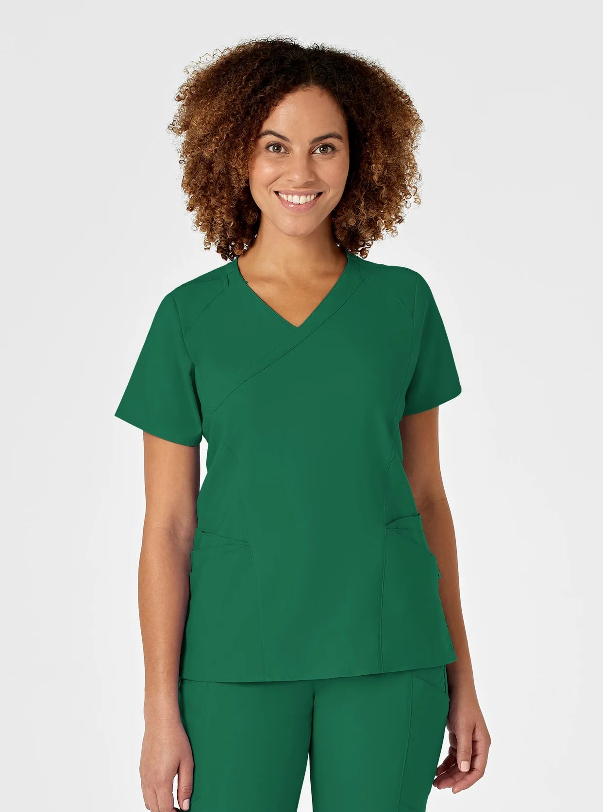 W123 Women's Mock Wrap Scrub Top by WonderWink