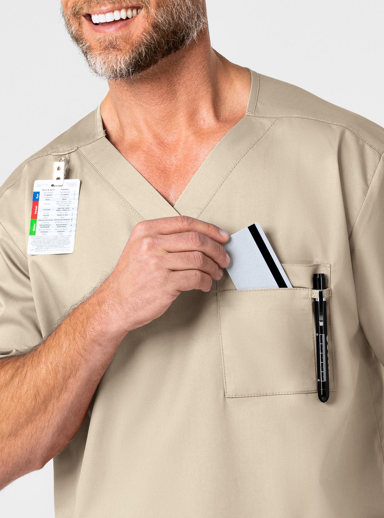 WonderWORK Men's V-Neck Scrub Top