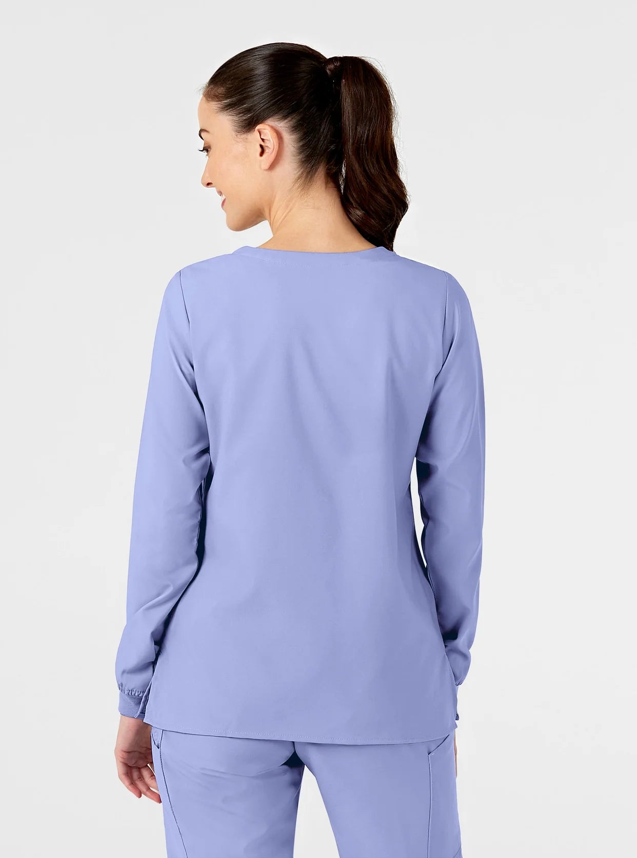 W123 Women's Crew Neck Warm Up Scrub Jacket by WonderWink
