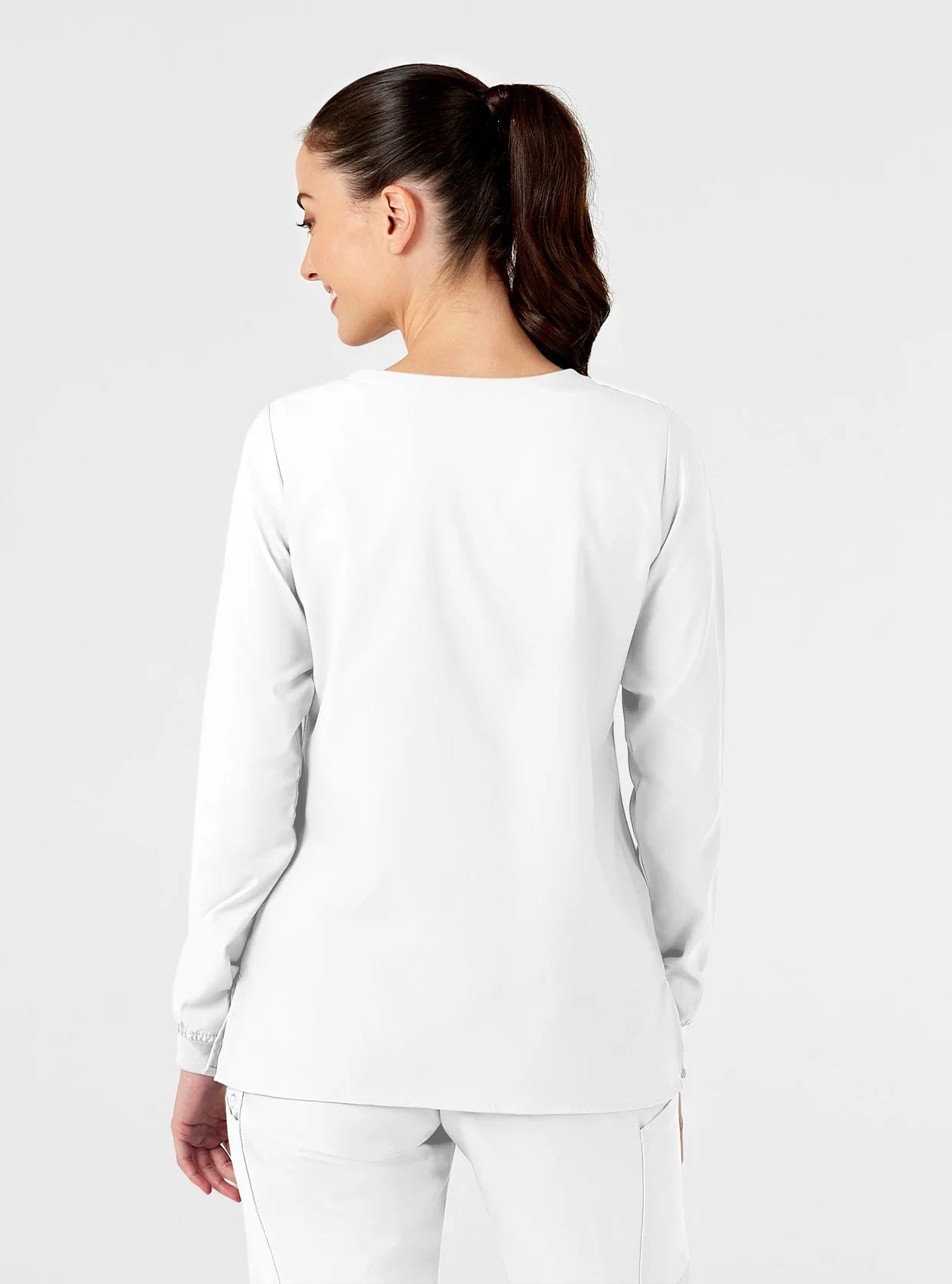 W123 Women's Crew Neck Warm Up Scrub Jacket by WonderWink