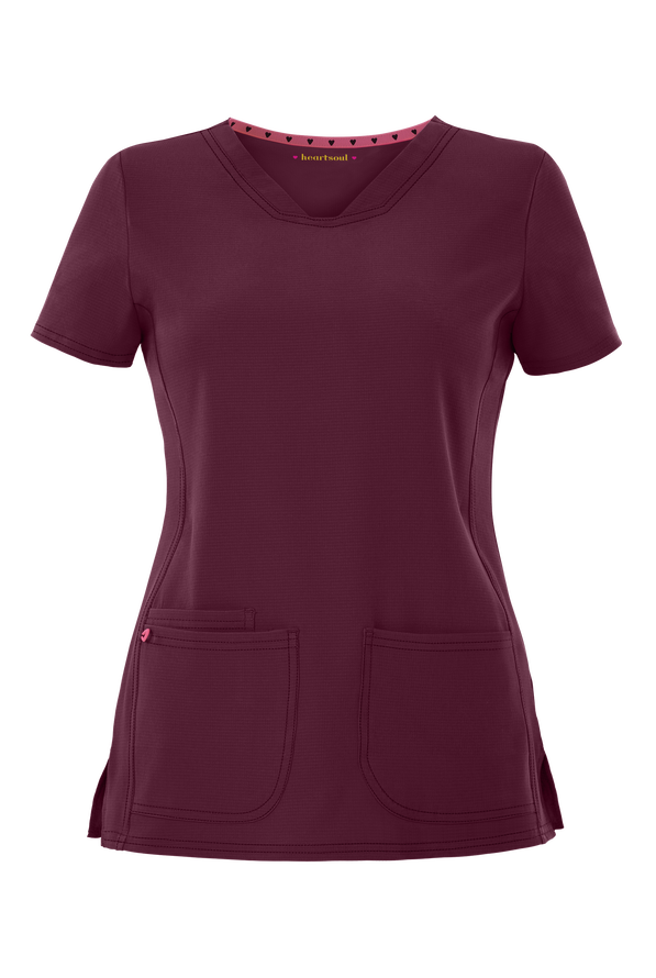 HeartSoul (Break on through)Women's Pitter-Pat V-Neck Solid Scrub Top