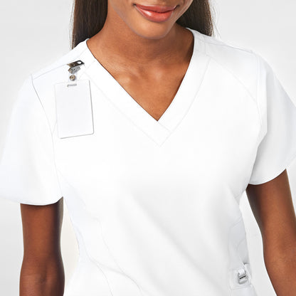 W123 Women's Stylized V-Neck Scrub Top by WonderWink