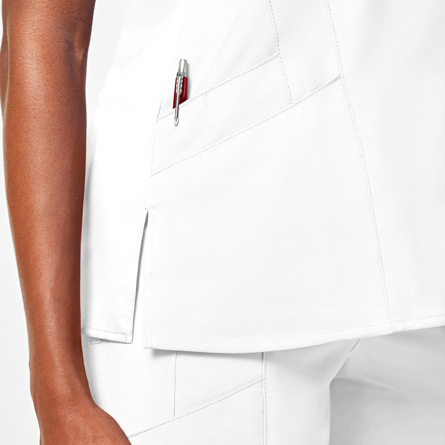 W123 Women's Stylized V-Neck Scrub Top by WonderWink