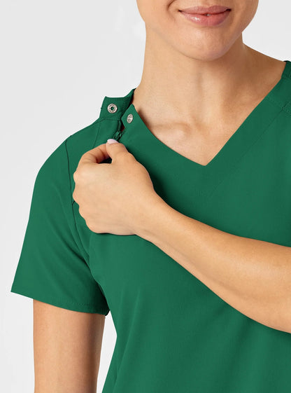 RENEW Women's Zip Accent Scrub Top by WondderWink