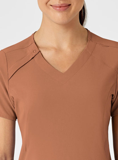 RENEW Women's Zip Accent Scrub Top by WondderWink