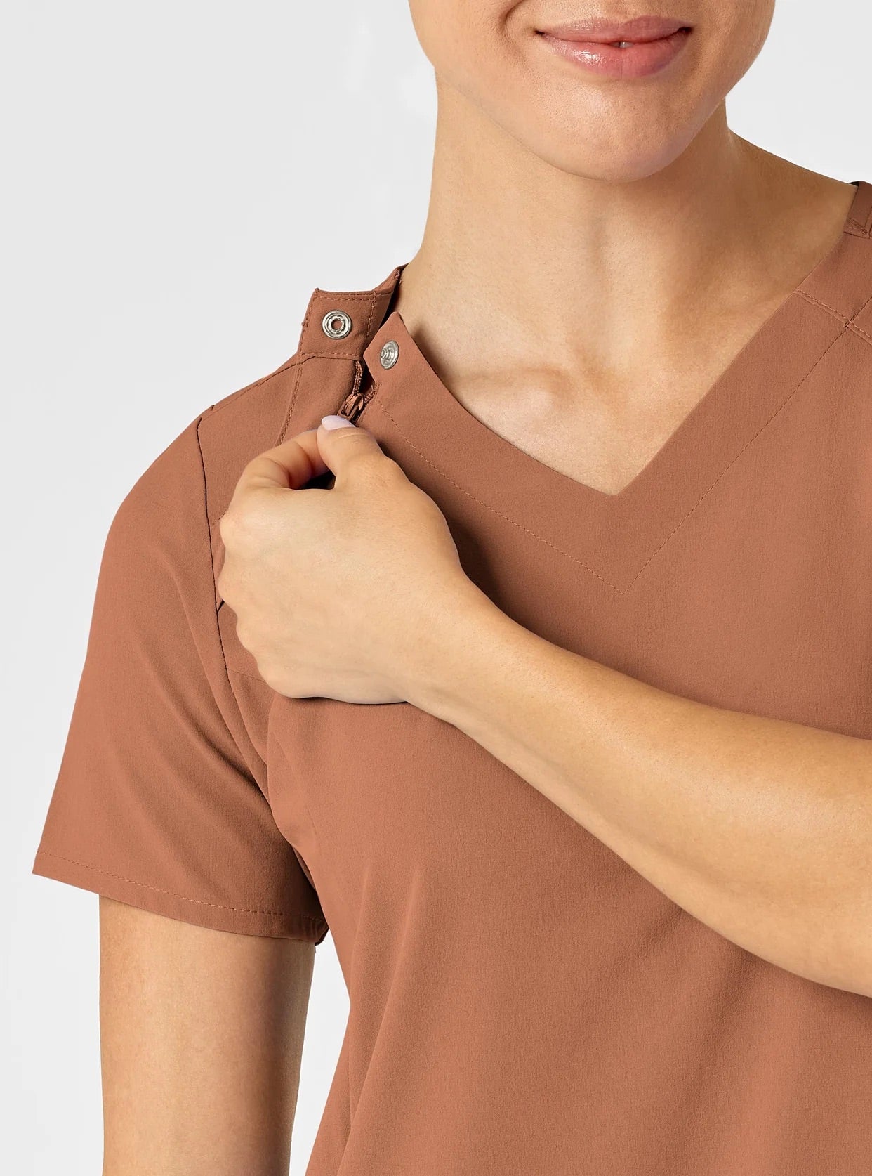 RENEW Women's Zip Accent Scrub Top by WondderWink