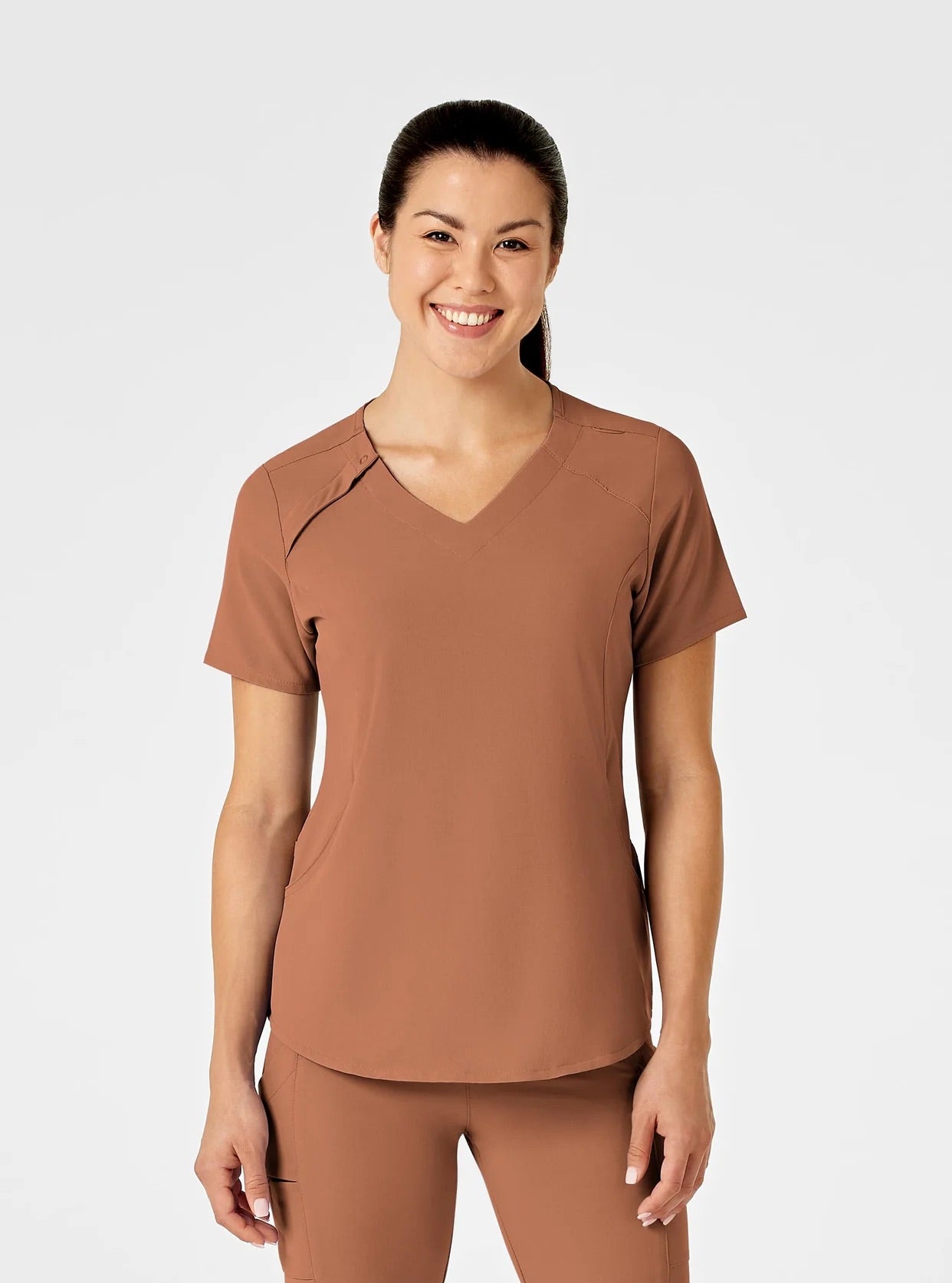 RENEW Women's Zip Accent Scrub Top by WondderWink
