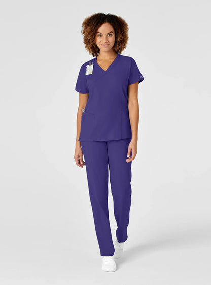 W123 Women's Mock Wrap Scrub Top by WonderWink