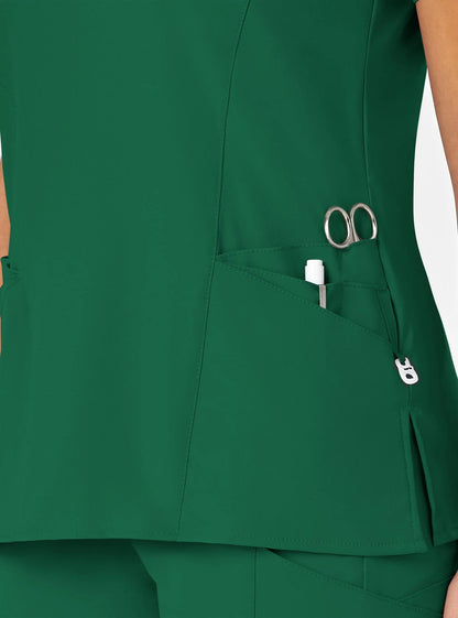 W123 Women's Mock Wrap Scrub Top by WonderWink