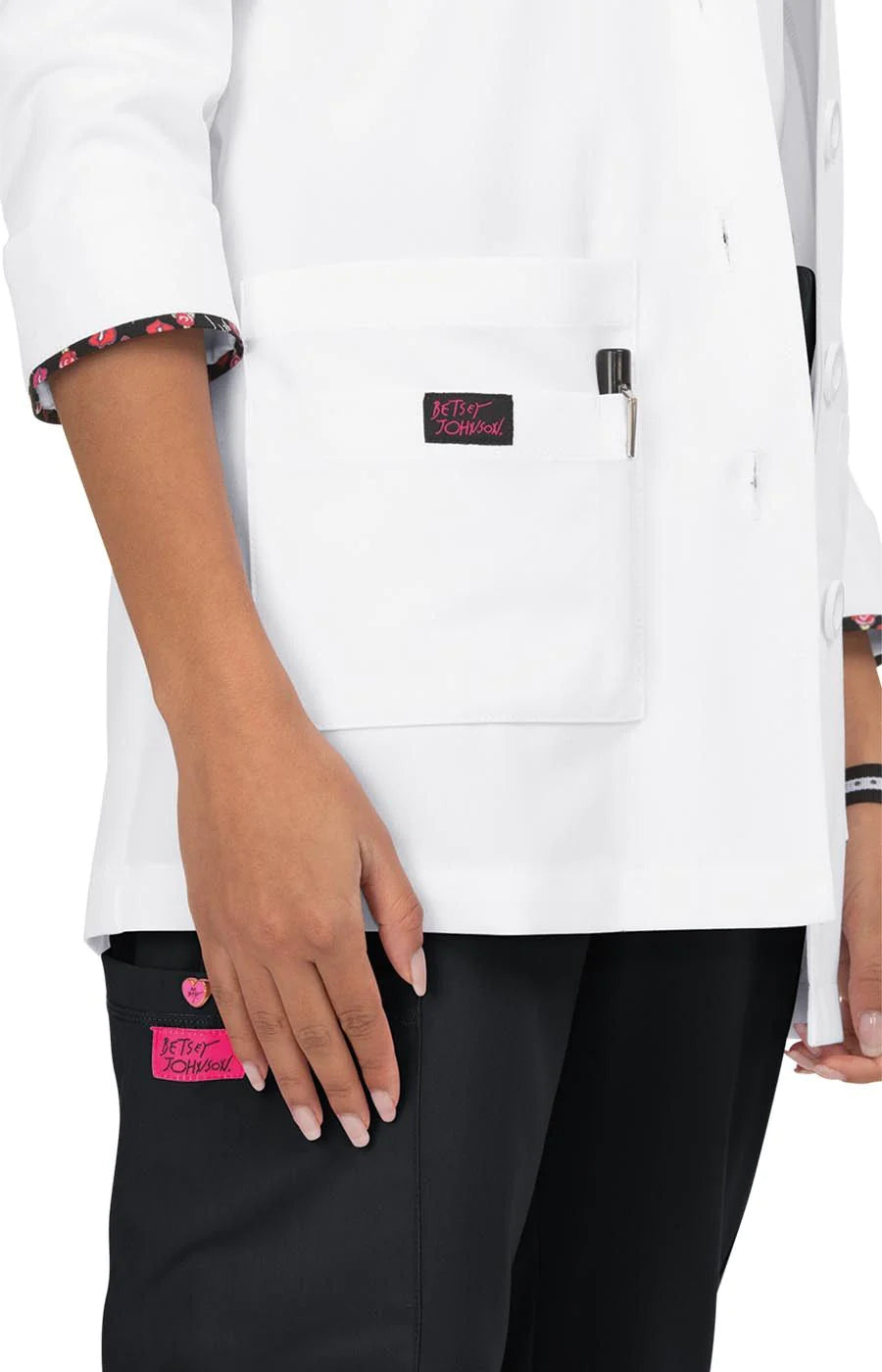 Betsey Johnson Canna Women's 5-Pocket Stretch Lab Coat