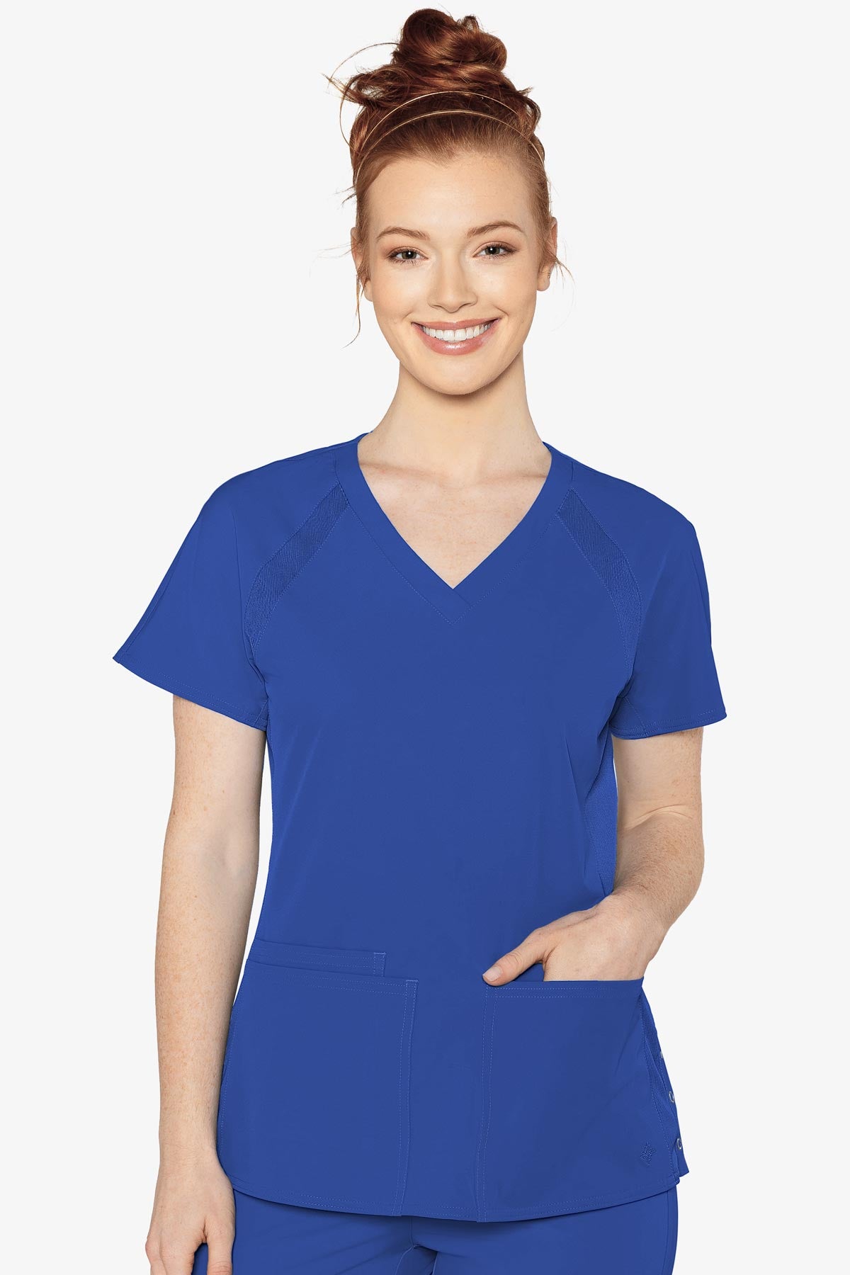 Med Couture Peaches Women's Raglan Solid Scrub Top