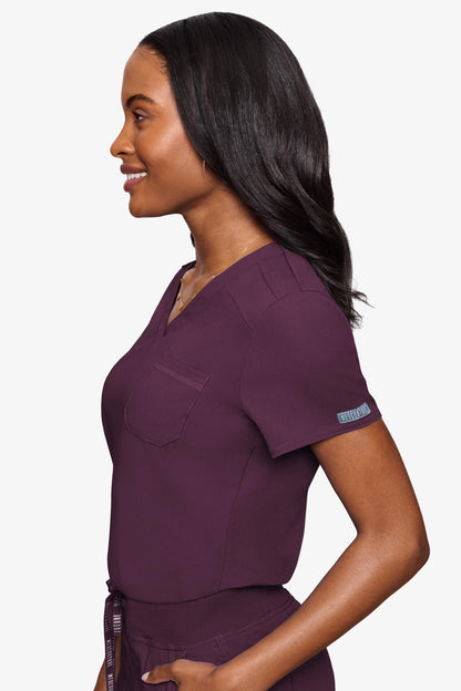 Med Couture Touch V - neck Chest Pocket Top