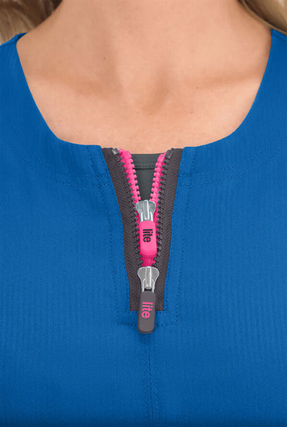 Koi Lite Serenity Women's 4-Pocket Zipper Neck Scrub Top