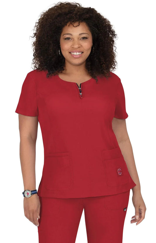 Koi Lite Serenity Women's 4-Pocket Zipper Neck Scrub Top