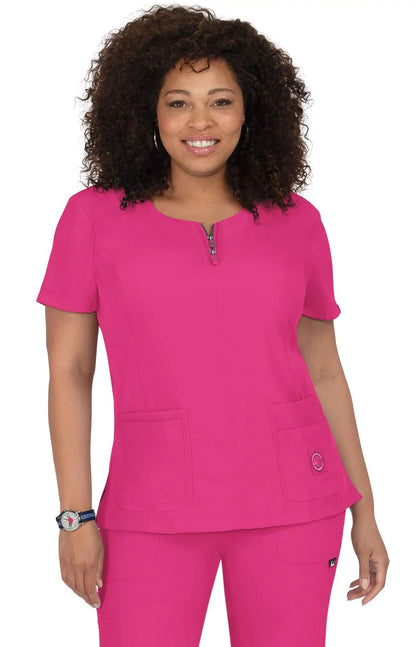 Koi Lite Serenity Women's 4-Pocket Zipper Neck Scrub Top