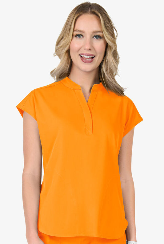 Zavate Ava Therese Piper Women's 2-Pocket STRETCH Dolman Sleeve Mandarin Collar Scrub Top