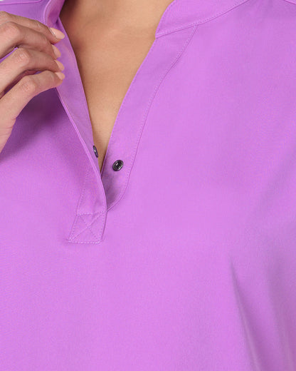 Zavate Ava Therese Piper Women's 2-Pocket STRETCH Dolman Sleeve Mandarin Collar Scrub Top