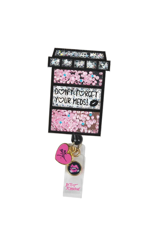 Betsey Retractable Pill Box Badge Reel