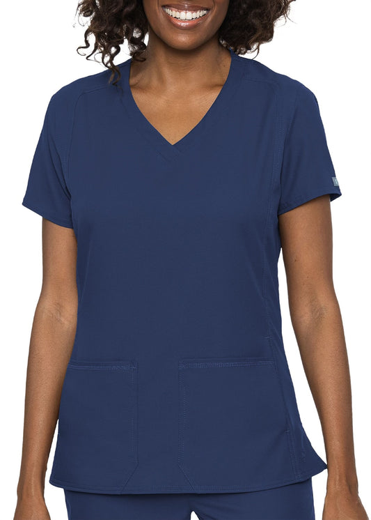 Med Couture Insight Doubled Stitched V-neck Top