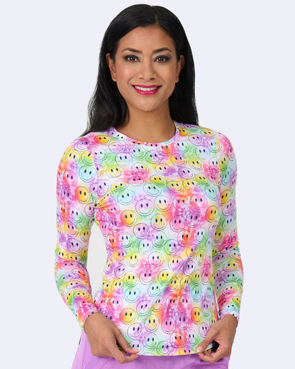 Zavate Ava Therese Colorful Smiley Women's Long Sleeve Knit Tee