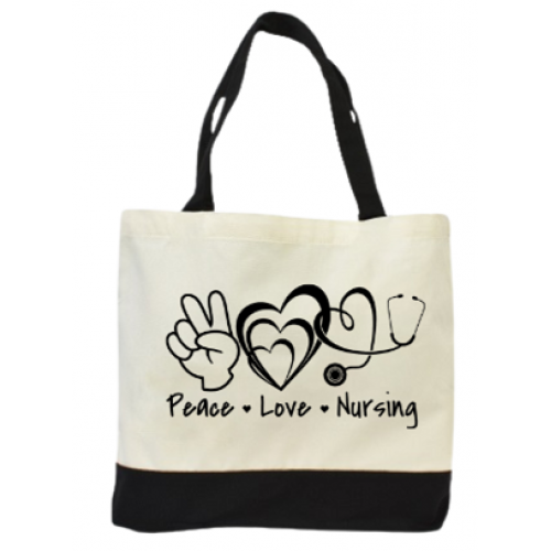 "Peace Love Nursing" Tote bag