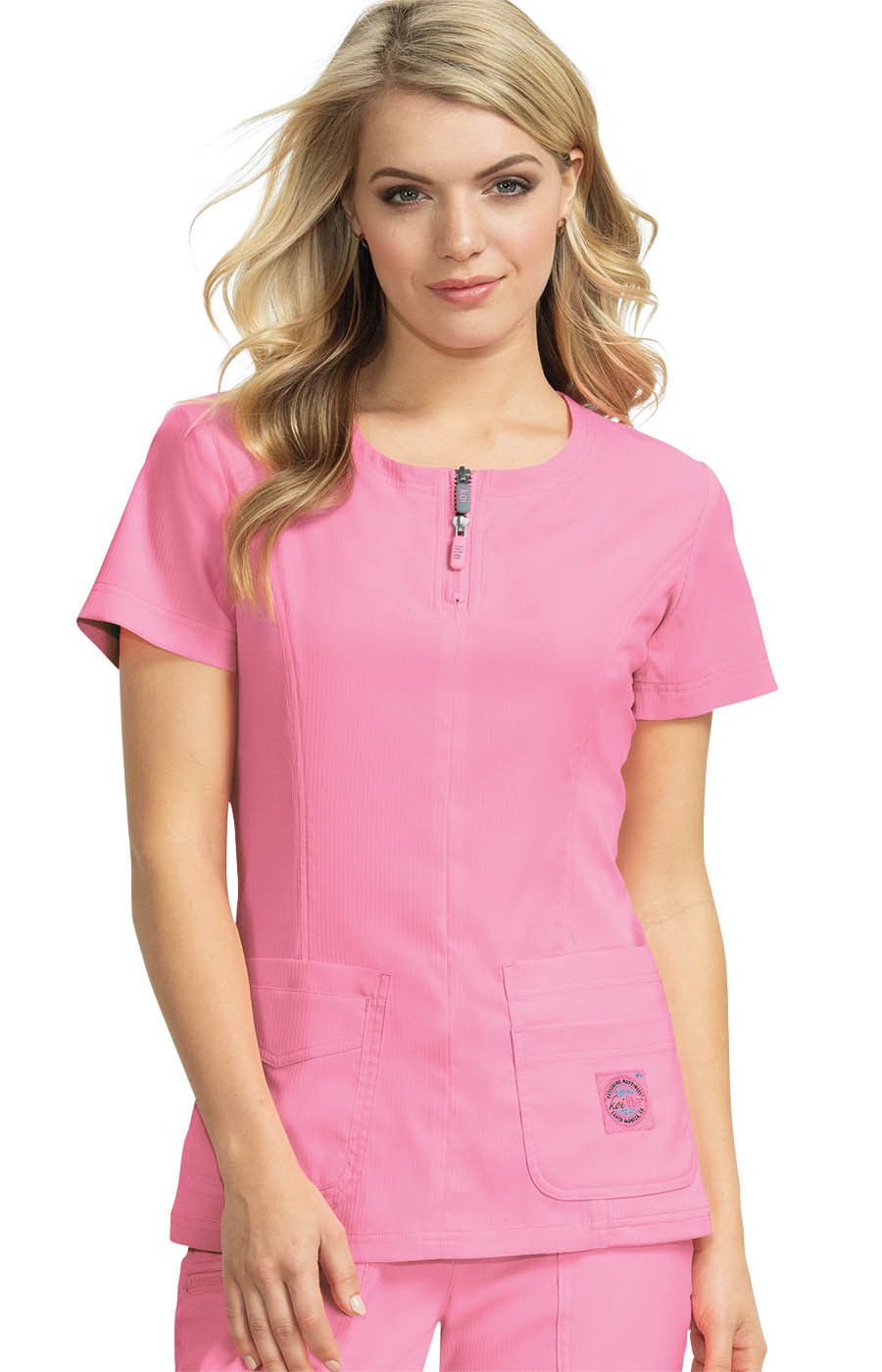 Koi Lite Serenity Women's 4-Pocket Zipper Neck Scrub Top