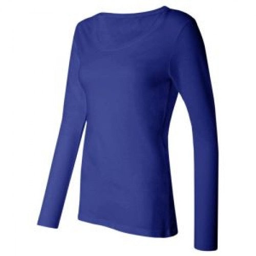 Women's Blue Silky Long Sleeve Underscrub T-Shirt