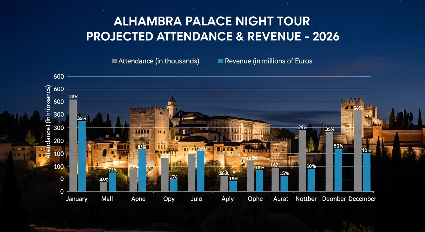 alhambra palace night tour attendance revenue